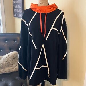 Armani Exchange Orange and Black Hoodie